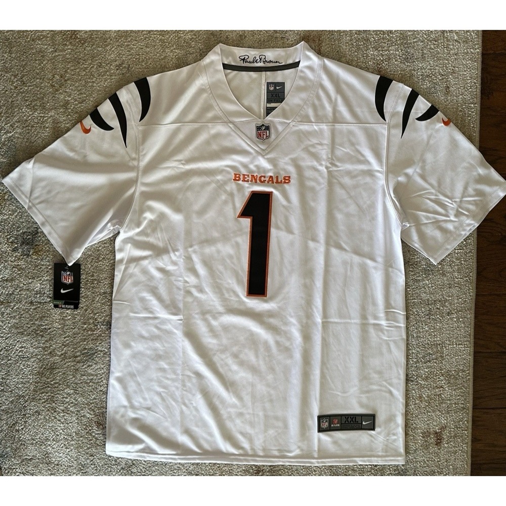 Cincinnati Bengals Ja'Marr Chase #1 Men's White Jersey Size 2XL NWT